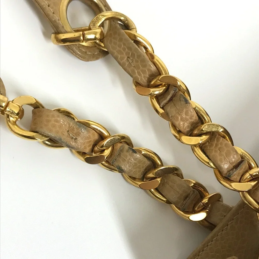 CHANEL Cream Shoulder Bag